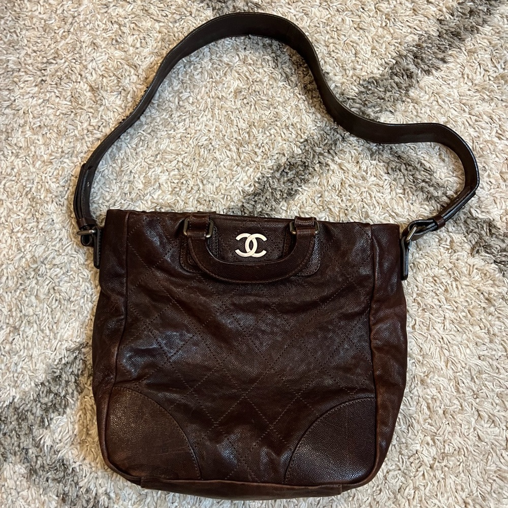 Vintage CHANEL Brown Leather Bag